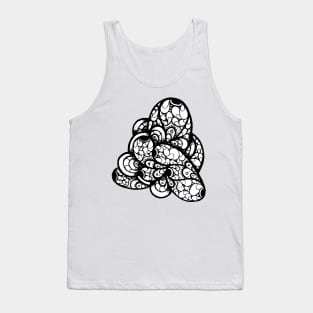 Abstract Shape With Flower Petals Doodle Art Tank Top